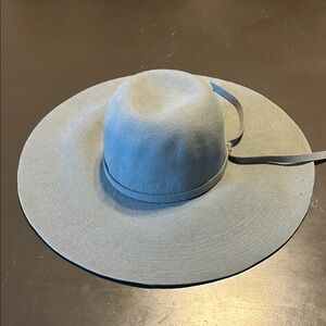 Elegant Blue Wide-Brim Hat